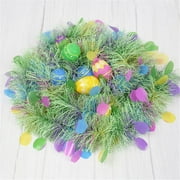 PCLCN Easter Garland,Colorful Egg Twist Garland Metallic Glitter Wire Garland Spring Hanging Garlands for Easter Holiday Party Supplies Door Tree Mantel Decoration 78.7in